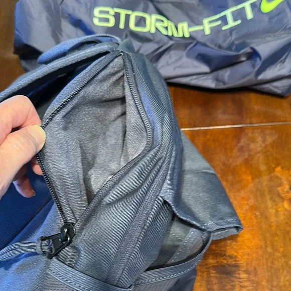 Nike Storm-FIT Backpack in Dark Gray and Neon Green - Picture 10 of 12